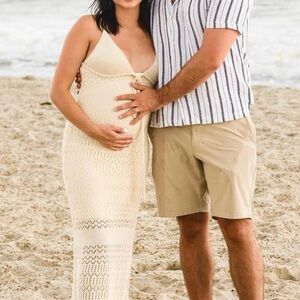 Cream Crochet Maxi Dress